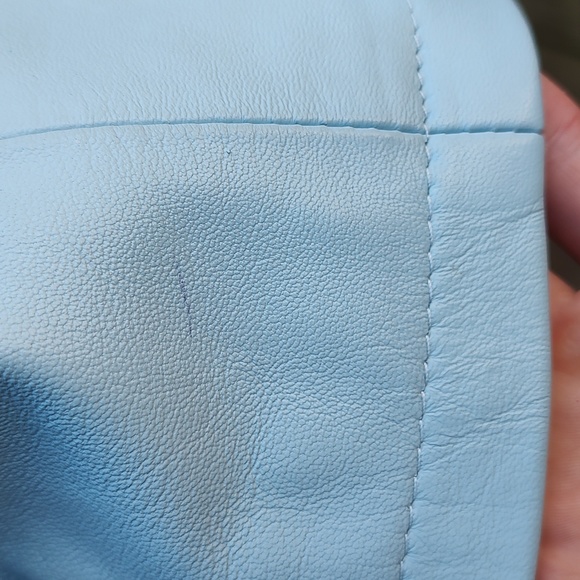 Serrano Leather Vintage Y2K Baby Blue Vest - Picture 5 of 8